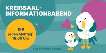 Infoabend Grafik: Terminhinweis Kreißsaal-Informationsabend